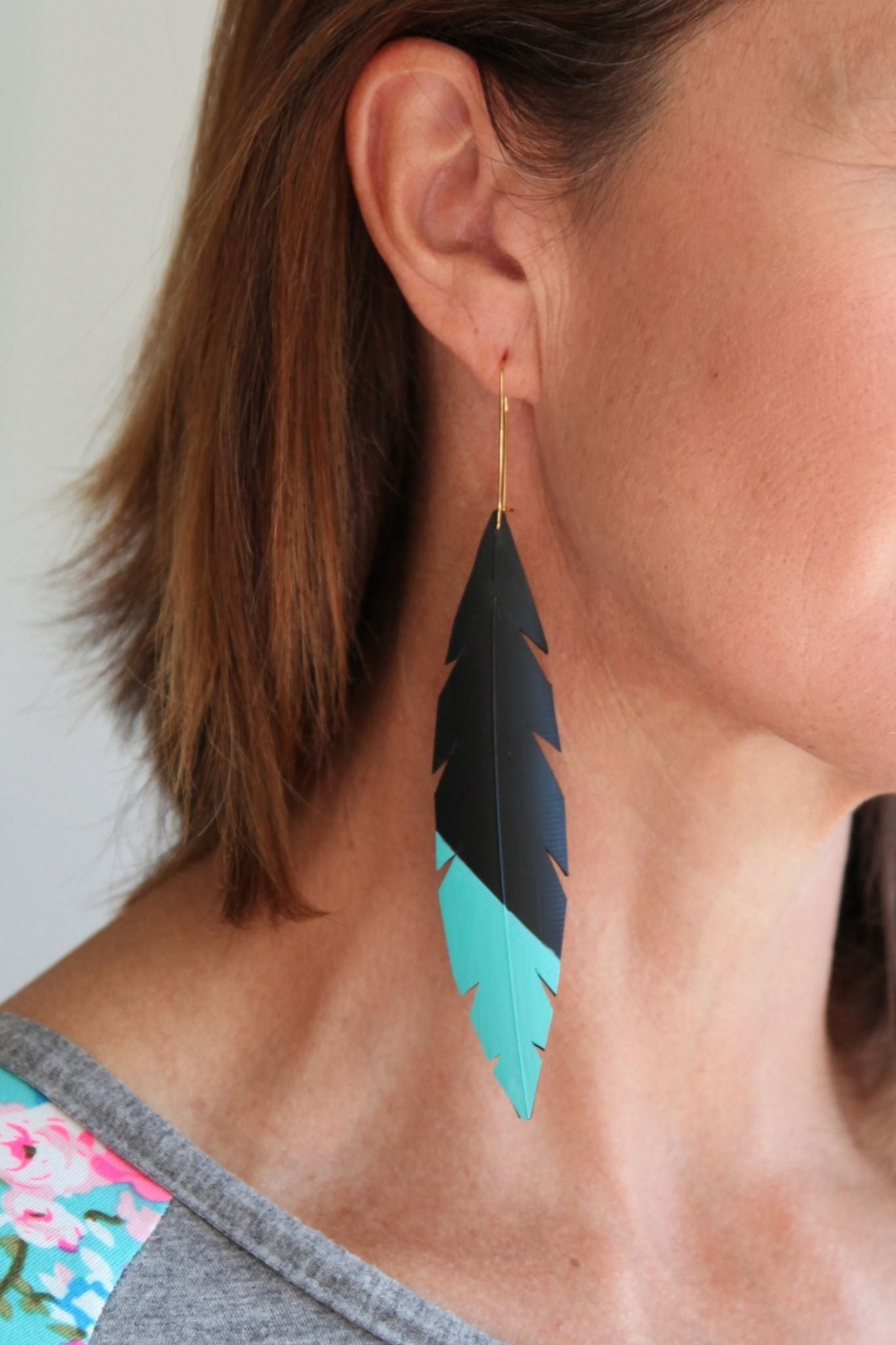 Feather on sale cuff earrings